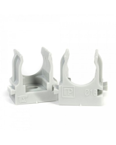 Крепеж-клипса для труб для монтажного пистолета серая в гофроящике d16 мм (1400шт/кор) Промрукав (PR13.0452) в Рубцовске Держатели, клипсы, скобы Pintop.ru