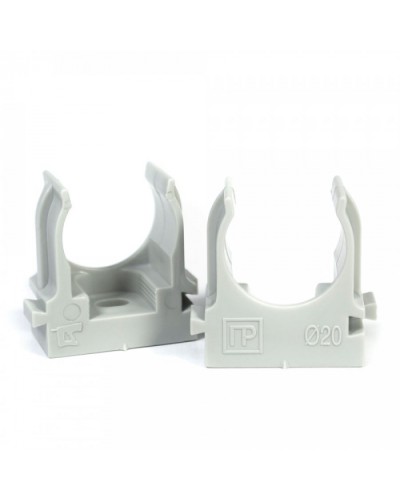 Крепеж-клипса для труб для монтажного пистолета серая в гофроящике d20 мм (1200шт/кор) Промрукав (PR13.0453) в Рубцовске Держатели, клипсы, скобы Pintop.ru