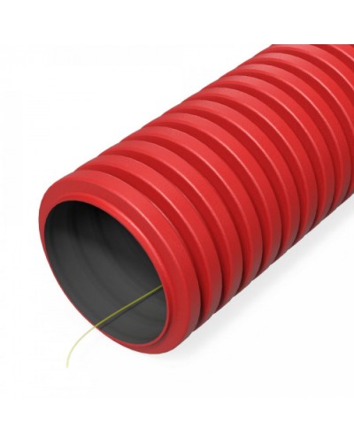 Труба гофрированная двустенная ПНД гибкая тип 1250 (SN63) с/з красная d50 мм (50 м/уп Промрукав (PR15.00993) в Рубцовске Труба гофрированная Pintop.ru