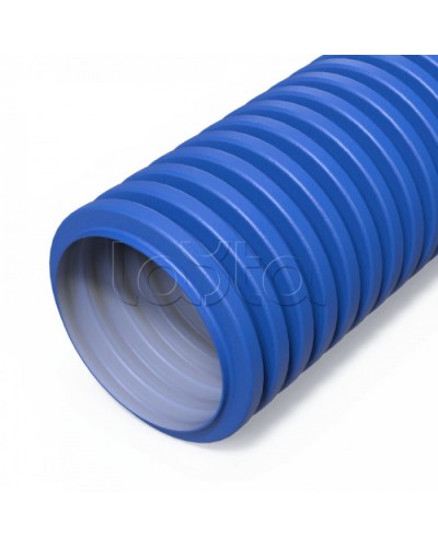 Труба гофр двустенная ПНД гибкая вентиляционная голубая (RAL 5012) d75 мм (50м/уп) Промрукав (PR15.0280) в Рубцовске Труба гофрированная Pintop.ru