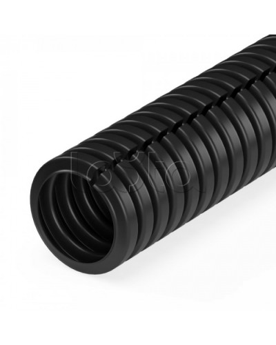 Труба гофрированная ПА безгалогенная (HF) стойкая к ультрафиолету разрезная черная dвн 9,8 мм, dнар 13,2 мм (50м/уп) Промрукав (PR02.0314) в Рубцовске Труба гофрированная Pintop.ru