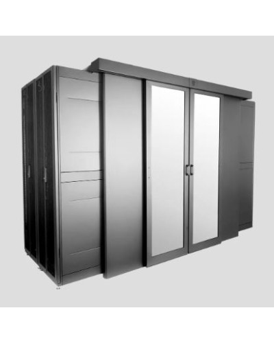 Двери двухрядного коридора поликарбонат сдвижные 42U для шкафов серии ШТК-СП-42.×.× ЦМО ЦОД-СП-Д2-42-9005 в Рубцовске Аксессуары для стоек и шкафов Pintop.ru