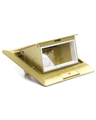 Люк в пол на 2 модуля (45х45мм), латунь Экопласт 70020 в Рубцовске Системы лючков и колонн Pintop.ru