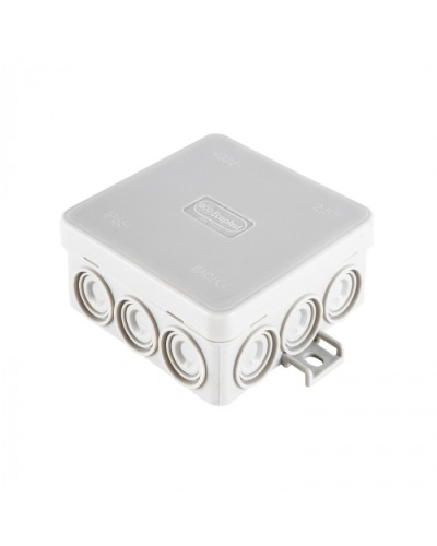 Коробка огн. E110, о/п 85х85х38мм, без галогена, 12 вых., IP55, 4P, серый Экопласт (43155HF-GR) в Рубцовске Распределительные коробки Pintop.ru