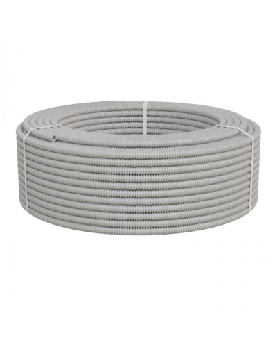 Труба ПНД-FRUF гофрир. тяжелая, с зондом, без галогена, трудногорючая, атмосферостойкая,цвет серый, диам. 16мм (100м) Экопласт (21116HFR-UF) в Рубцовске Труба гофрированная Pintop.ru