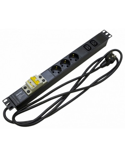 Блок розеток Hyperline SHE19-3SH-2IEC-B-2.5EU в Рубцовске Блоки розеток Pintop.ru