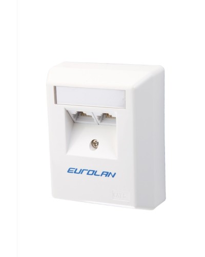 Настенная коробка 2-портовая UTP категории 6 угловая, белый Eurolan (12D-U6-02WT) в Рубцовске Розетки компьютерные и телефонные Pintop.ru