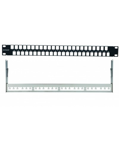 Наборная коммутационная панель 19”, 1U, 48 портов UTP/FTP Eurolan (27F-00-48BL) в Рубцовске Патч-панели Pintop.ru