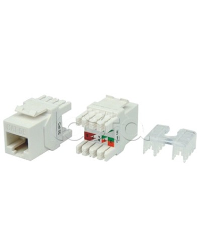 Вставка Keystone Jack RJ-45(8P8C) Hyperline KJ8-8P8C-C5e-180-WH в Рубцовске Модули Keystone Pintop.ru