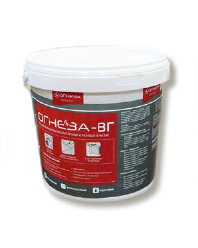 Герметик акриловый противопожарный Огнеза ОГНЕЗА-ВГ, ведро 3 кг., цвет красный в Рубцовске Дополнительное оборудование пожаротушения Pintop.ru