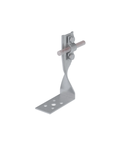 Угловой держатель болтовой скрученный для прутка Ø 5-10 мм H70 мм CU КМ-Профиль (UDBS-H70-D5-10 CU) в Рубцовске Монтажные материалы Pintop.ru