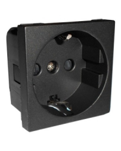 Розетка с заземляющими контактами и защитными шторками, (черный бархат) LK45 Экопласт (851408) в Рубцовске Аксессуары для кабель-канала Pintop.ru