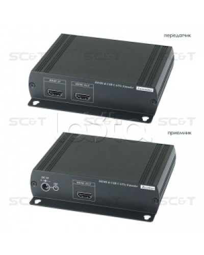 Удлинитель HDMI KVM (комплект приёмник + передатчик) по Ethernet до 120м (CAT5e) SC&T HKM01E в Рубцовске Видеоусилители, Модуляторы, Делители Pintop.ru