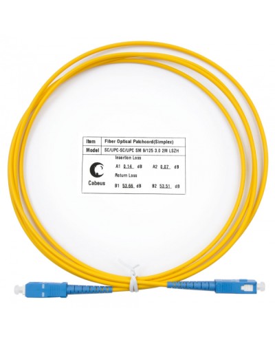 Шнур оптический simplex SC-SC 9/125 SM 2 м LSZH Cabeus FOP(s)-9-SC-SC-2M в Рубцовске Патч-корды оптические Pintop.ru