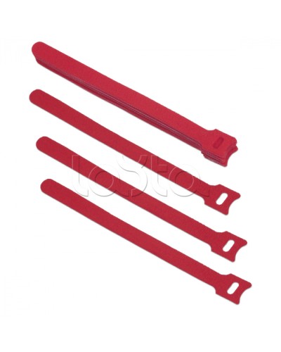 Хомут для кабеля, липучка с мягкой застежкой, 180x14 мм, красный (10 шт.) Cabeus CLAMP-180-RD в Рубцовске Стяжки-хомуты Pintop.ru