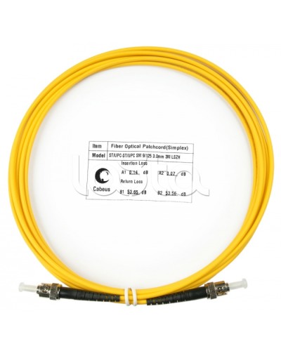 Патч-корд волоконно-оптический SM 9/125 simplex ST-ST LSZH (3 м) Cabeus FOP(s)-9-ST-ST-3M в Рубцовске Патч-корды оптические Pintop.ru