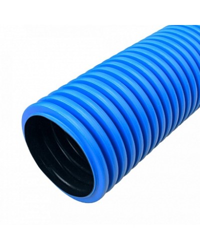 Труба гофрированная двустенная ПНД жесткая тип 450 (SN12) синяя д110 6м (36м/уп) Промрукав в Рубцовске Труба гофрированная Pintop.ru