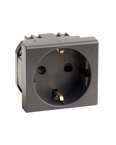 Розетка силовая 2Р+Е, со шторками, «Viva», 2 мод., цвет черный DKC (45205) в Рубцовске Аксессуары для кабель-канала Pintop.ru