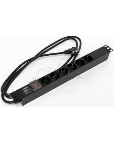 Блок розеток Hyperline SHE19-6SH-S-2.5EU в Рубцовске Блоки розеток Pintop.ru