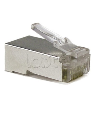 Разъем экранированный RJ-45 под витую пару, категория 6, без вставки Hyperline (PLUG-8P8C-U-C6-SH) в Рубцовске Коннекторы и разъемы Pintop.ru