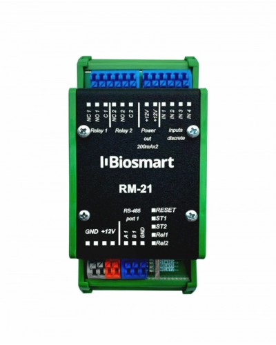 Релейный модуль BioSmart RM-21 OSDP в Рубцовске Контроллеры СКУД BioSmart Pintop.ru