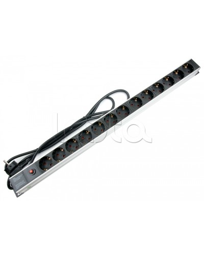 Блок евророзеток для 19 шкафов, 13 розеток, фильтр, 16 A Cabeus PDU-13P-F-2EU в Рубцовске Блоки розеток Pintop.ru