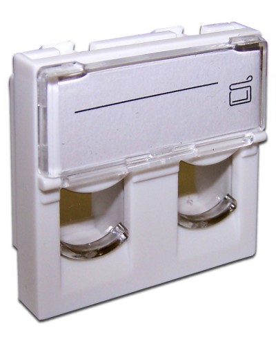 Вставка 45x45 на 2 модуля, со шторкой и увеличенным окном маркировки, белая LANMASTER (LAN-SIP-24L-WH) в Рубцовске Коннекторы и разъемы Pintop.ru