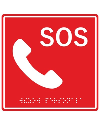 Табличка тактильная с пиктограммой SOS с трубкой Hostcall MP-010R2 в Рубцовске Система оповещения и трансляции Hostcall Pintop.ru