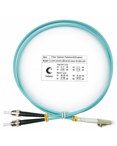 Шнур оптический duplex LC-ST 50/125 MM OM3 1 м LSZH Cabeus FOP-50-LC-ST-1M в Рубцовске Патч-корды и пигтейлы Pintop.ru