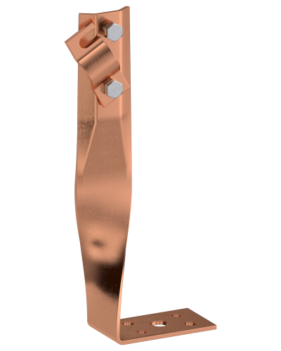 Держатель проводника круглого 6-10мм винтовой угловой скрученный h=140мм медь IEK (ZDP87-50-1-16-140) в Рубцовске Крепеж Pintop.ru