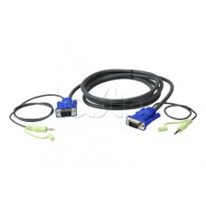 Кабель VGA с 3,5 мм разъемами стереозвука (15 м) ATEN 2L-2515A