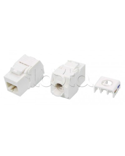 Вставка Keystone Jack RJ-45(8P8C) Hyperline KJ8-8P8C-C5e-180-TLS-WH в Рубцовске Модули Keystone Pintop.ru