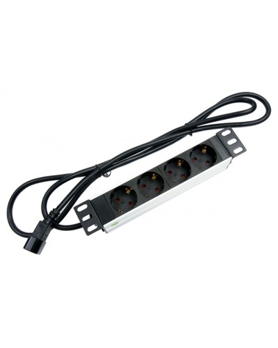 Блок евророзеток для 10 шкафов, горизонтальный, 4 розетки, 10 A Cabeus PDU-4P-2IEC в Рубцовске Блоки розеток Pintop.ru