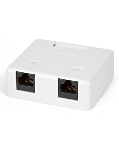 Розетка компьютерная RJ-45(8P8C) Hyperline SB1-2-8P8C-C6-WH в Рубцовске Розетки компьютерные и телефонные Pintop.ru