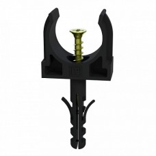 Крепеж-клипса с дюбелем и саморезом черная д25 (100шт/900шт уп/кор) Промрукав (PR13.0221)