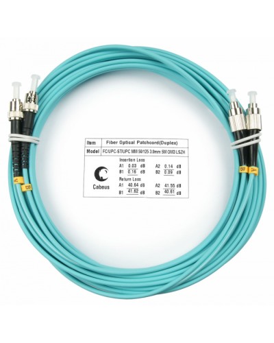Шнур оптический duplex FC-ST 50/125 mm OM3 7м LSZH Cabeus FOP-50-FC-ST-7m в Рубцовске Патч-корды и пигтейлы Pintop.ru
